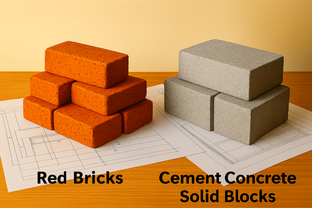 Red Bricks vs Cement Concrete Solid Blocks: Which One’s Right for Your Home?